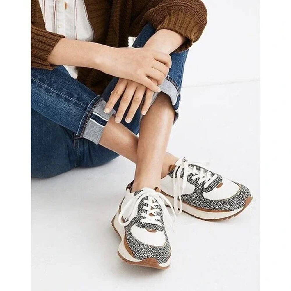 MADEWELL brown White Speckled kick off runner sneaker trainers size US 8.5
